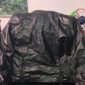 Genuine leather motorcycle jacket
